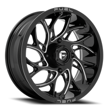 Load image into Gallery viewer, Aluminum Wheels 22X7 Runner UTV D741 4 On 137 Gloss Black Milled 110.2 Bore 13 Offset Fuel Off Road Wheels