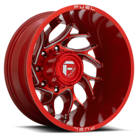 Dually Wheels 20X8.25 Runner Dually D742 8 On 200 Candy Red Milled 142.2 Bore -202 Offset 8 Spoke Outer Dually Fuel Off Road Wheels