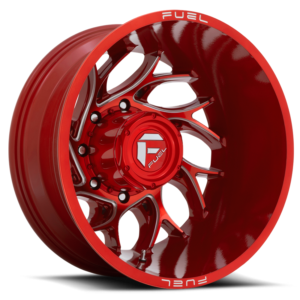 Dually Wheels 20X8.25 Runner Dually D742 8 On 210 Candy Red Milled 154.3 Bore -221 Offset 8 Spoke Outer Dually Fuel Off Road Wheels