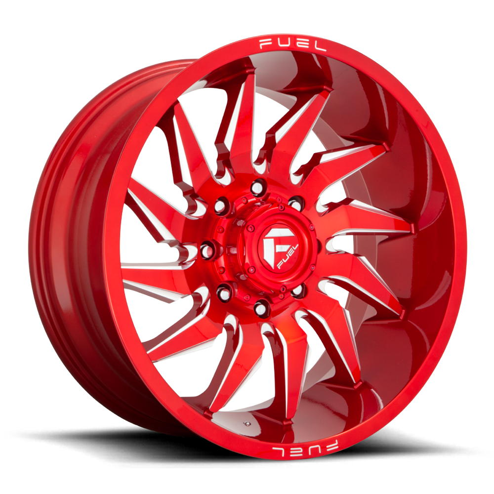 Aluminum Wheels 22X10 Saber D745 8 On 180 Candy Red Milled 124.3 Bore -18 Offset Fuel Off Road Wheels