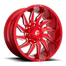 Load image into Gallery viewer, Aluminum Wheels 22X10 Saber D745 8 On 180 Candy Red Milled 124.3 Bore -18 Offset Fuel Off Road Wheels
