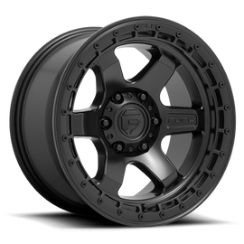 Aluminum Wheels 18X9 Block D750 6 On 139.7 Matte Black/Black Ring 106.1 Bore 1 Offset 6 Spoke Fuel Off Road Wheels