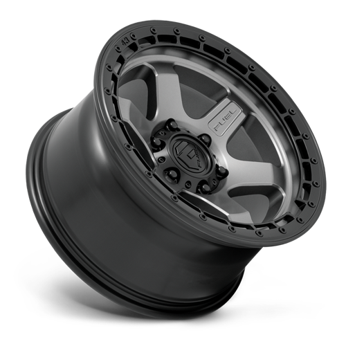Aluminum Wheels 17X9 Block D752 6 On 139.7 Gunmetal Gray/Black Ring 106.1 Bore -12 Offset 6 Spoke Fuel Off Road Wheels