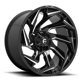 Aluminum Wheels 20X9 Reaction D753 5 On 139.7/5 On 150 Gloss Black/Milled 110.1 Bore 20 Offset Fuel Off Road Wheels