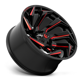 Aluminum Wheels 17X9 Reaction D755 5 On 139.7/5 On 150 Gloss Black Milled Red Tint 110.1 Bore -12 Offset Fuel Off Road Wheels