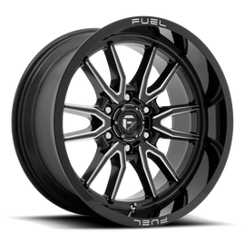 Aluminum Wheels 18X9 Clash 6 D761 6 On 139.7 Gloss Black Milled 106.1 Bore -12 Offset Multi Spoke Fuel Off Road Wheels