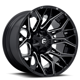 Aluminum Wheels 20X10 Twitch D769 5 On 114.3/5 On 127 Gloss Black/Milled 78 Bore -18 Offset Fuel Off Road Wheels