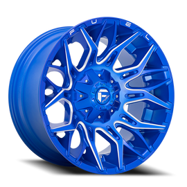 Aluminum Wheels 22X12 Twitch D770 5 On 114.3/5 On 127 Anodized Blue Milled 78 Bore -44 Offset Fuel Off Road Wheels