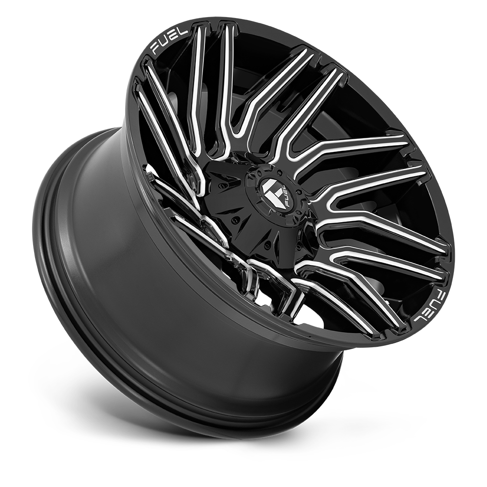 Aluminum Wheels 22X12 Typhoon D773 8 On 170 Gloss Black Milled 125.1 Bore -44 Offset Fuel Off Road Wheels