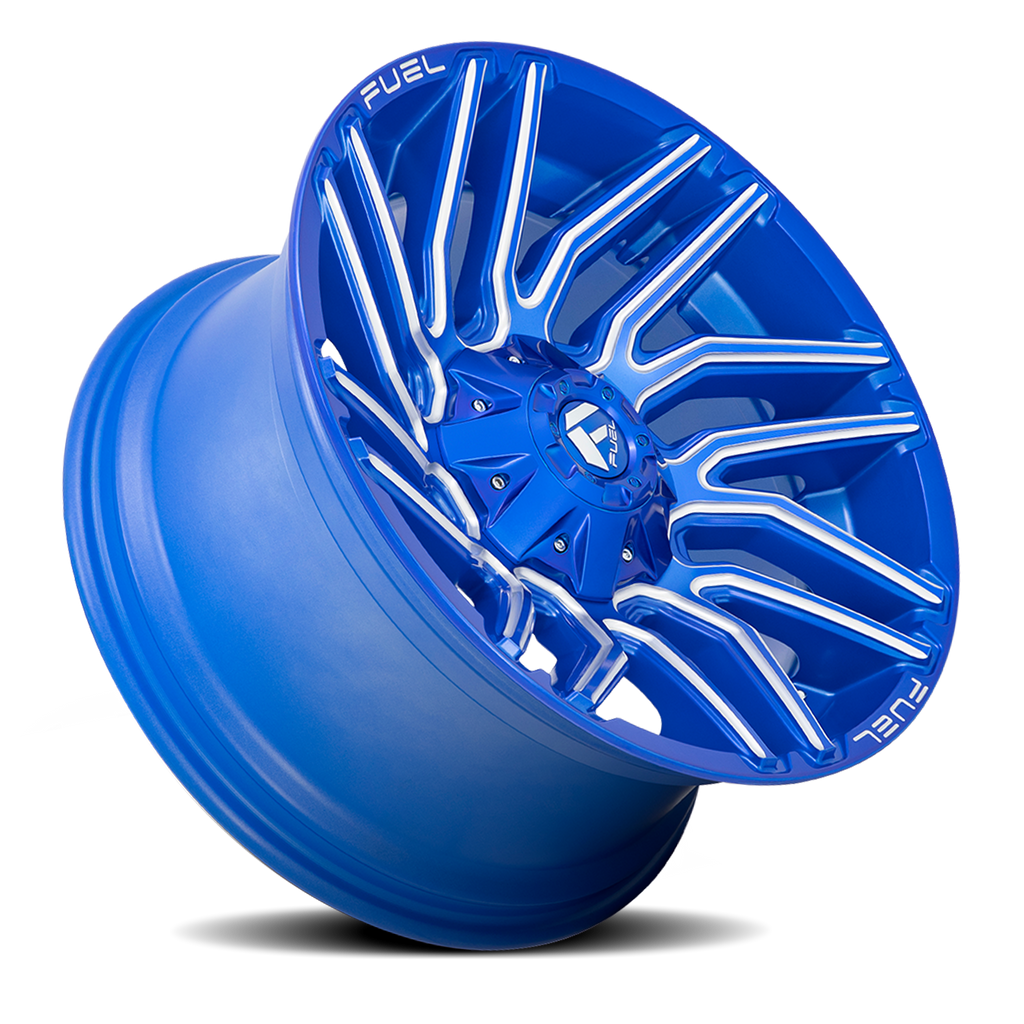 Aluminum Wheels 20X9 Typhoon D774 8 On 165.1 Anodized Blue MIlled 125.2 Bore 1 Offset Fuel Off Road Wheels