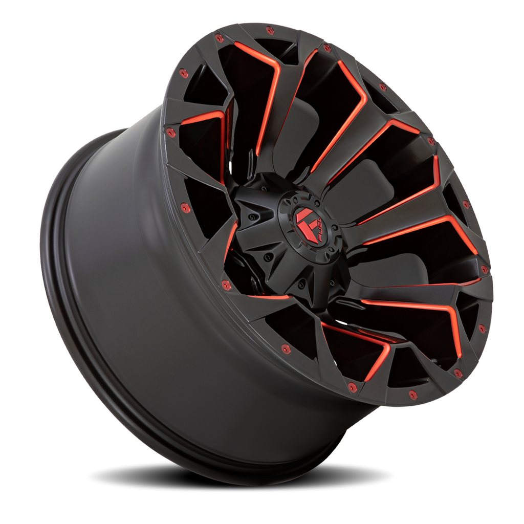 Aluminum Wheels 18X9 Assault D787 6 On 135/6 On 139.7 Matte Black Milled Red Tint 106.1 Bore 19 Offset Fuel Off Road Wheels