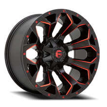 Load image into Gallery viewer, Aluminum Wheels 20X10 Assault D787 6 On 135/6 On 139.7 Matte Black Milled Red Tint 106.1 Bore -22 Offset Fuel Off Road Wheels