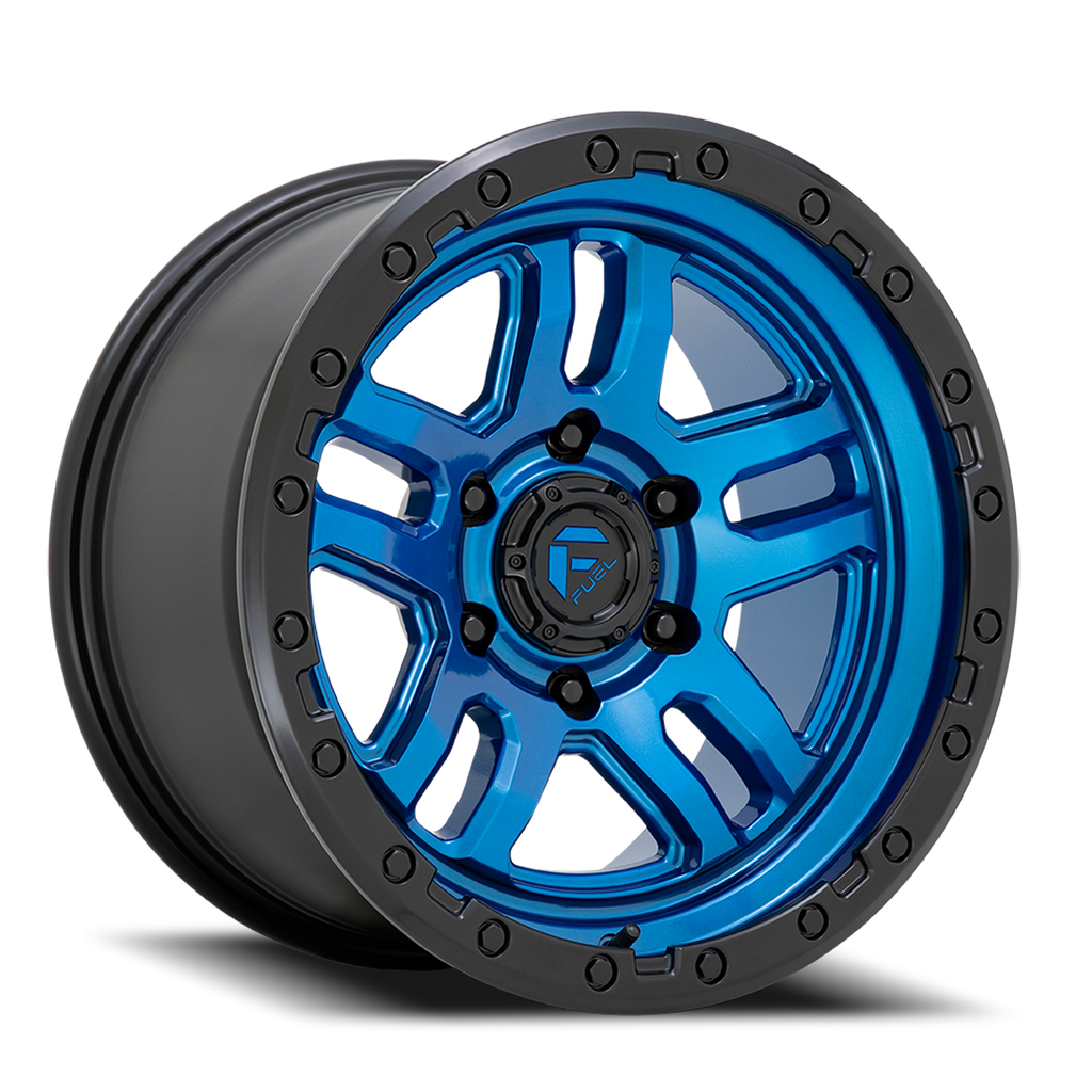 Aluminum Wheels 17X9 AMMO D790 6 On 135 Blue W/Black Lip 87.1 Bore -12 Offset Fuel Off Road Wheels