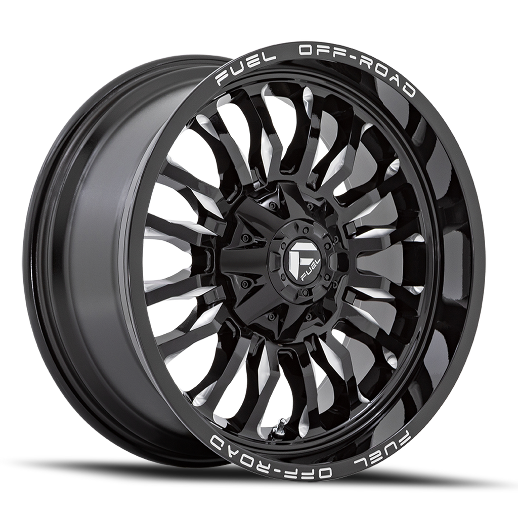 Aluminum Wheels 20X9 Arc D795 8 On 170 Gloss Black Milled 125.1 Bore 1 Offset Fuel Off Road Wheels