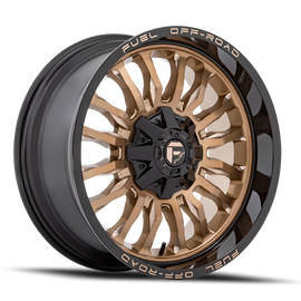 Aluminum Wheels 22X12 Arc D797 8 On 165.1 Platinum Bronze/Black Lip 125.1 Bore -44 Offset Fuel Off Road Wheels