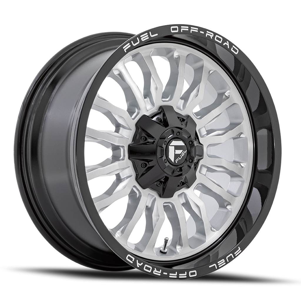 Aluminum Wheels 20X9 Arc D798 5 On 127/5 On 135 Silver/Brushed Face-Milled Black Lip 87.1 Bore 1 Offset Fuel Off Road Wheels