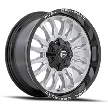 Load image into Gallery viewer, Aluminum Wheels 22X10 Arc D798 8 On 180 Silver/Brushed Face-Milled Black Lip 124.2 Bore -18 Offset Fuel Off Road Wheels