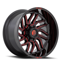 Load image into Gallery viewer, Aluminum Wheels 24X12 Hurricane D808 5 On 139.7 Gloss Black/Red Milled 78.1 Bore -44 Offset Fuel Off Road Wheels