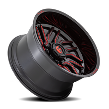 Load image into Gallery viewer, Aluminum Wheels 24X12 Hurricane D808 5 On 139.7 Gloss Black/Red Milled 78.1 Bore -44 Offset Fuel Off Road Wheels
