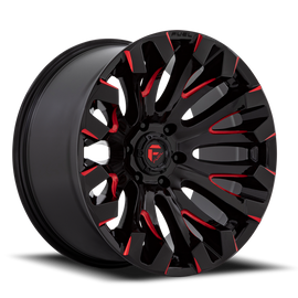 Aluminum Wheels 18X9 Quake D829 5 On 127 Gloss Black Milled Red 71.5 Bore 1 Offset Fuel Off Road Wheels