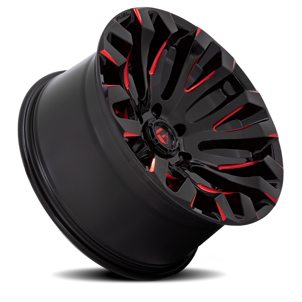 Aluminum Wheels 18X9 Quake D829 5 On 127 Gloss Black Milled Red 71.5 Bore 1 Offset Fuel Off Road Wheels