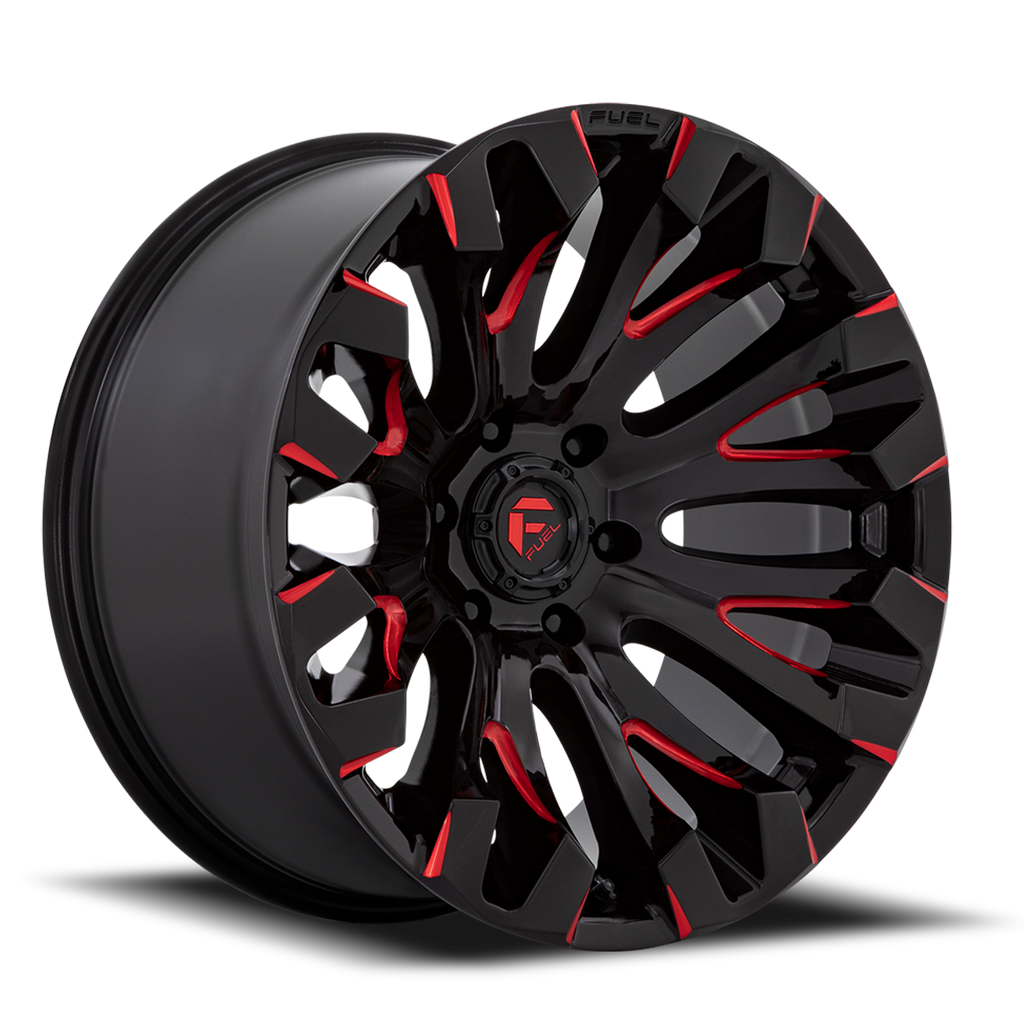 Aluminum Wheels 20X9 Quake D829 5 On 139.7 Gloss Black Milled Red 78.1 Bore 1 Offset Fuel Off Road Wheels