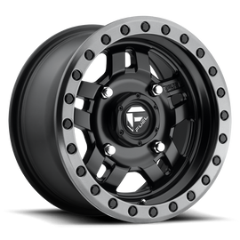 Aluminum Wheels 14X7 Anza UTV D917 4 On 136 Matte Black Beadlock 110.2 Bore 38 Offset 5 Spoke Fuel Off Road Wheels