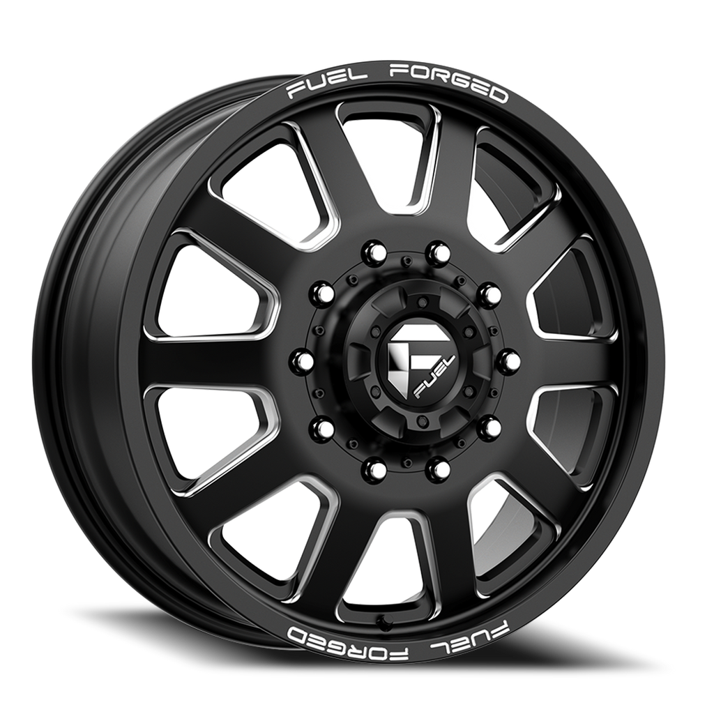 Dually Wheels 20X8.25 FF09D Dually DE09 BK 10 On 225 Matte Black Milled 170.1 Bore 105 Offset Front Dually Fuel Off Road Wheels