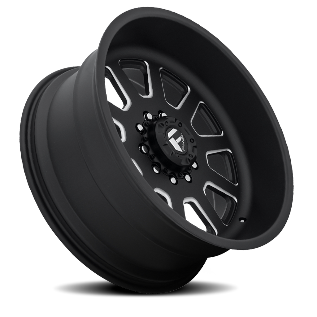 Dually Wheels 22X12 FF09D Dually DE09 Super Single BK 8 On 180 Matte Black Milled 124.3 Bore -50 Offset Front Dually Fuel Off Road Wheels