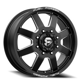 Dually Wheels 22X8.5 FF09D Dually DE09 BK 8 On 200 Matte Black Milled 142.2 Bore 105 Offset Front Dually Fuel Off Road Wheels
