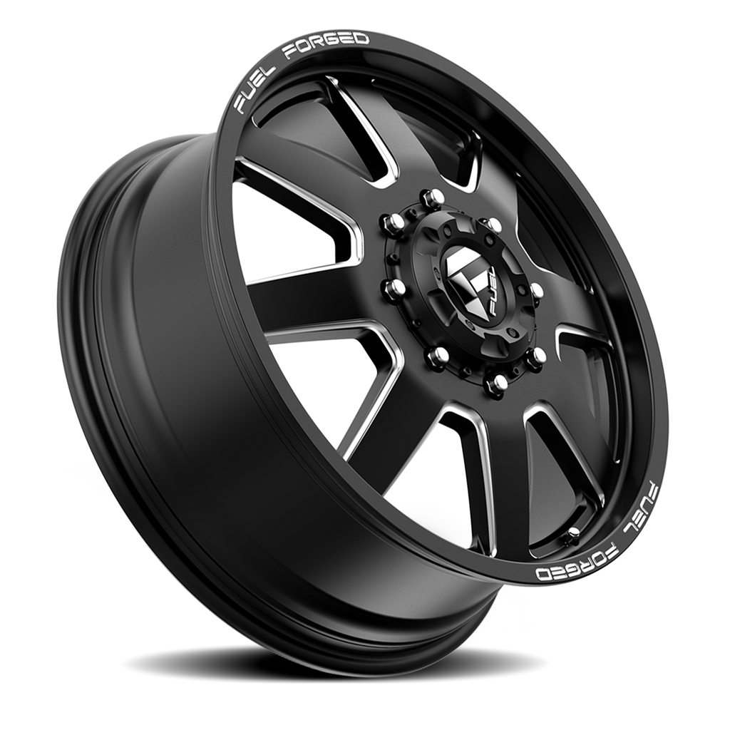 Dually Wheels 22X8.5 FF09D Dually DE09 BK 8 On 200 Matte Black Milled 142.2 Bore 105 Offset Front Dually Fuel Off Road Wheels