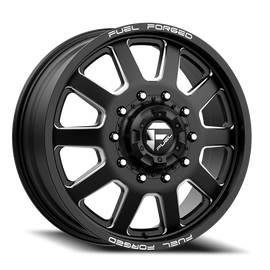 Dually Wheels 22X8.5 FF09D Dually DE09 BK 10 On 225 Matte Black Milled 170.1 Bore 105 Offset Front Dually Fuel Off Road Wheels
