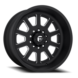 Dually Wheels 24X12 FF09D Dually DE09 Super Single BK 8 On 170 Matte Black Milled 125.1 Bore -50 Offset Front Dually Fuel Off Road Wheels