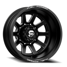 Dually Wheels 24X8.25 FF09D Dually DE09 BK 8 On 165.1 Matte Black Milled 121.7 Bore -265 Offset Outer Dually Fuel Off Road Wheels