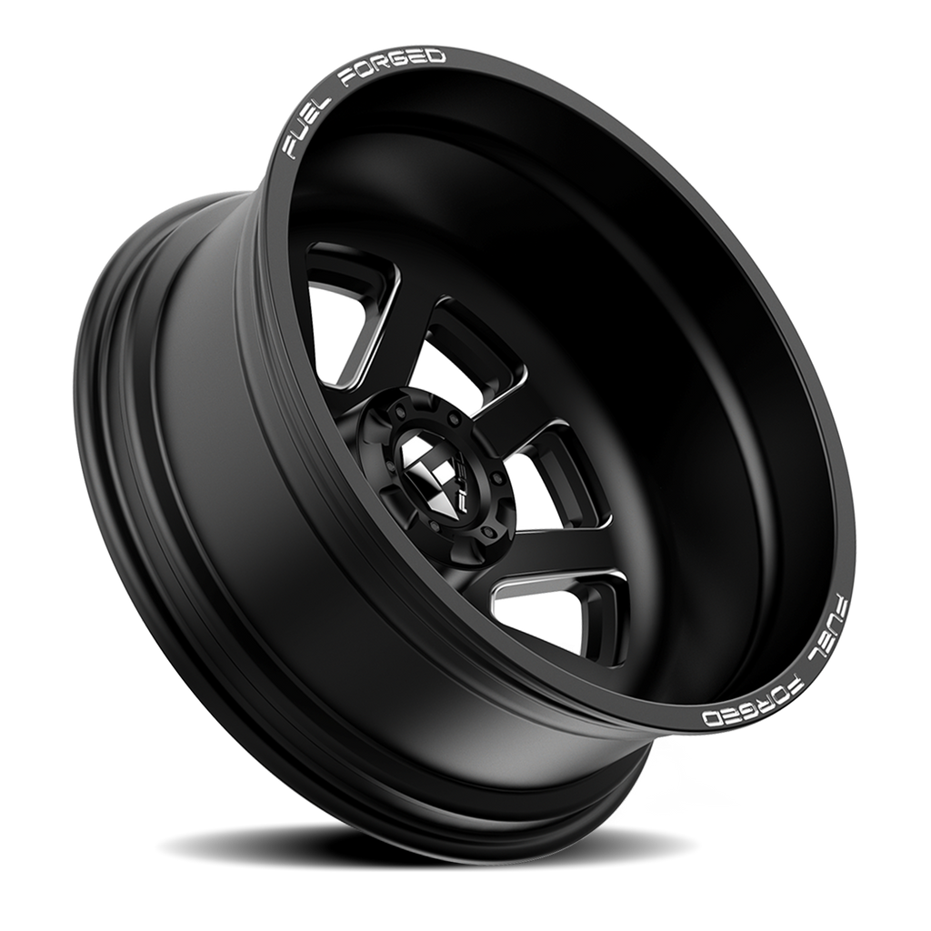 Dually Wheels 24X8.25 FF09D Dually DE09 BK 8 On 200 Matte Black Milled 142.2 Bore -200 Offset Outer Dually Fuel Off Road Wheels
