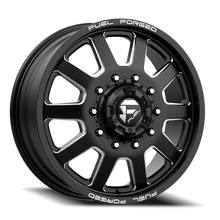 Load image into Gallery viewer, Dually Wheels 24X8.25 FF09D Dually DE09 BK 10 On 225 Matte Black Milled 170.1 Bore 105 Offset Front Dually Fuel Off Road Wheels