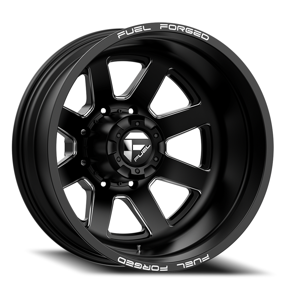 Dually Wheels 24X8.25 FF09D Dually DE09 BK 10 On 225 Matte Black Milled 170.1 Bore -200 Offset Outer Dually Fuel Off Road Wheels