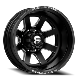 Dually Wheels 24X8.25 FF09D Dually DE09 BK 10 On 225 Matte Black Milled 170.1 Bore -200 Offset Outer Dually Fuel Off Road Wheels