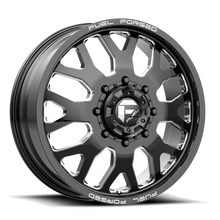 Load image into Gallery viewer, Dually Wheels 20X8.25 FF19D Dually DE19 BK 10 On 225 Gloss Black Milled 170.1 Bore 105 Offset Front Dually Fuel Off Road Wheels