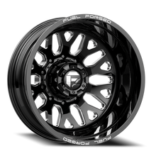 Load image into Gallery viewer, Dually Wheels 22X8.5 FF19D Dually DE19 BK 8 On 200 Gloss Black Milled 142.2 Bore -202 Offset Outer Dually Fuel Off Road Wheels