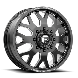 Dually Wheels 24X8.25 FF19D Dually DE19 BK 8 On 165.1 Gloss Black Milled 121.7 Bore 105 Offset Front Dually Fuel Off Road Wheels