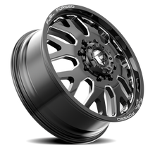 Load image into Gallery viewer, Dually Wheels 24X8.25 FF19D Dually DE19 BK 8 On 200 Gloss Black Milled 142.2 Bore 105 Offset Front Dually Fuel Off Road Wheels