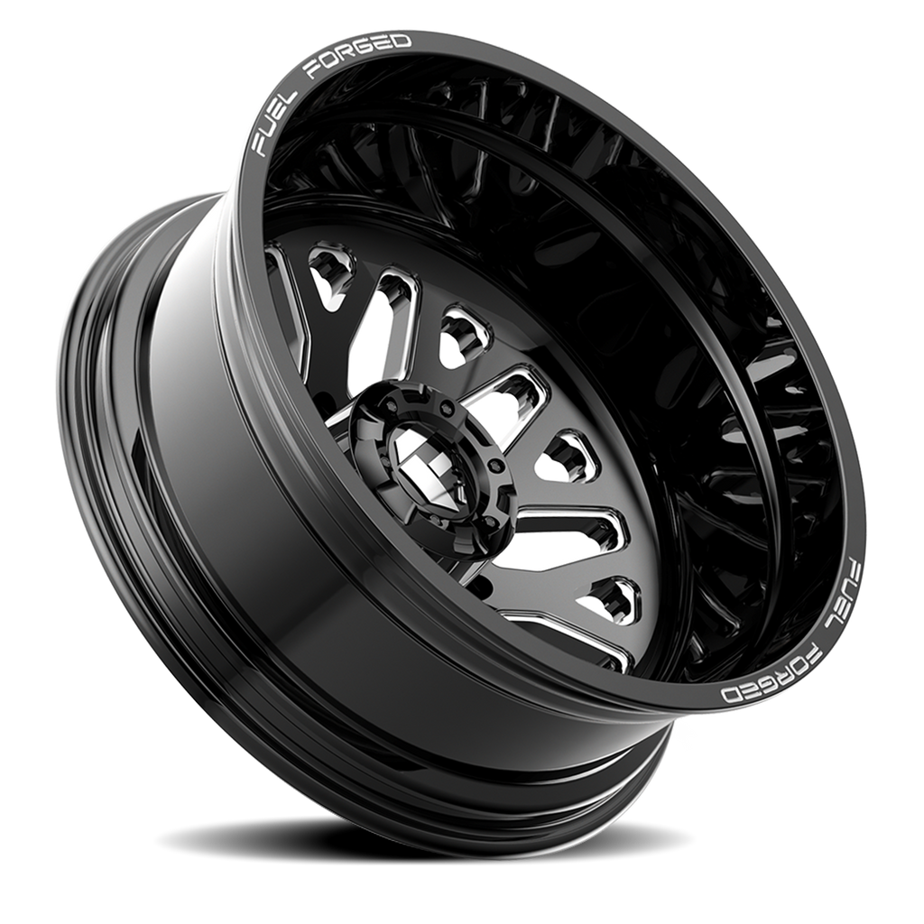 Dually Wheels 24X8.25 FF19D Dually DE19 BK 8 On 210 Gloss Black Milled 154.3 Bore -246 Offset Outer Dually Fuel Off Road Wheels