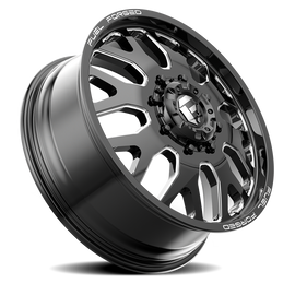 Dually Wheels 24X8.25 FF19D Dually DE19 BK 8 On 210 Gloss Black Milled 154.3 Bore 105 Offset Front Dually Fuel Off Road Wheels