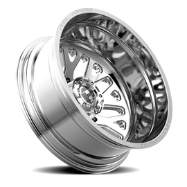 Dually Wheels 22X8.25 FF19D Dually DE19 PO 8 On 165.1 Polished 121.5 Bore -265 Offset Outer Dually Fuel Off Road Wheels