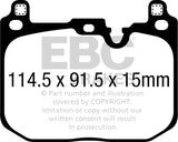 EBC Brakes DP42393R Yellowstuff Street And Track Brake Pads; Rear;