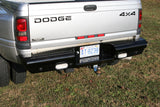 Fab Fours DR94-T1650-1 Black Steel Ranch Rear Bumper; 2 Stage Black Powder Coated;