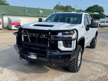 Load image into Gallery viewer, T2 Front Bumper Extreme For 2024-2026 Silverado 2500/3500 HD Sensor Cutouts Factory Fog Cutouts Standard Skid Plate Without Mesh Grill With Camera Harness Gloss Black Powdercoat Bodyguard Bumpers