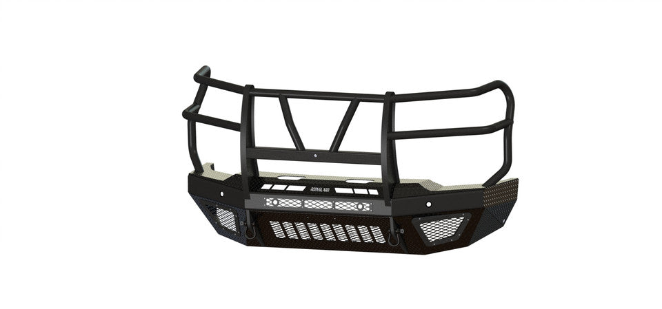 T2 Front Bumper Extreme For 2024-2026 Silverado 2500/3500 HD Sensor Cutouts Factory Fog Cutouts Winch Skid Plate Without Mesh Grill With Camera Harness Texture Black Powdercoat Bodyguard Bumpers