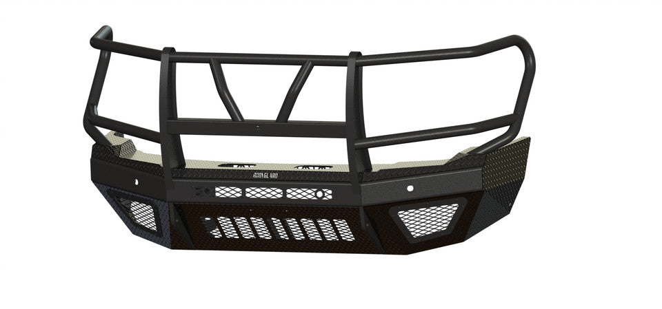 T2 Front Bumper Extreme For 2024-2026 Sierra 2500/3500 HD Sensor Cutouts Factory Fog lights Standard Skid Plate Without Mesh Grill With Camera Harness Texture Black Powdercoat Bodyguard Bumpers
